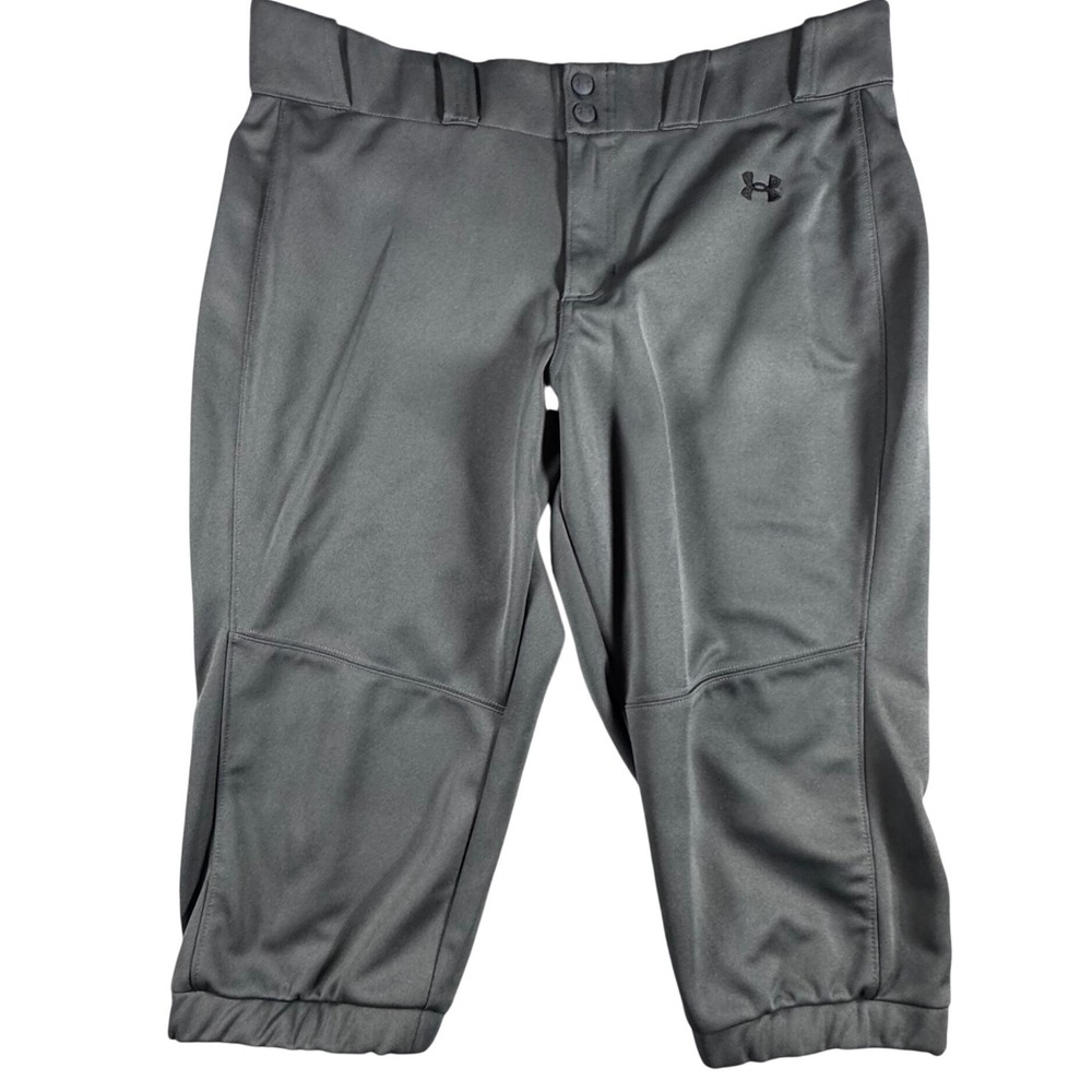 Under Armour Softball Pants Womens XL Grey Knickers Athletic HeatGear Practice - Picture 2 of 7